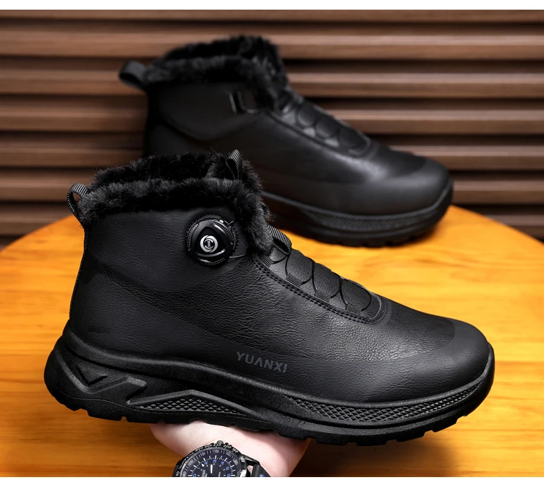 Men's Hiking Tide Cotton Boots Winter New Warm Plush Comfort Fashion Soft-Sole lightweight Outdoor Walking Running Sports Boots