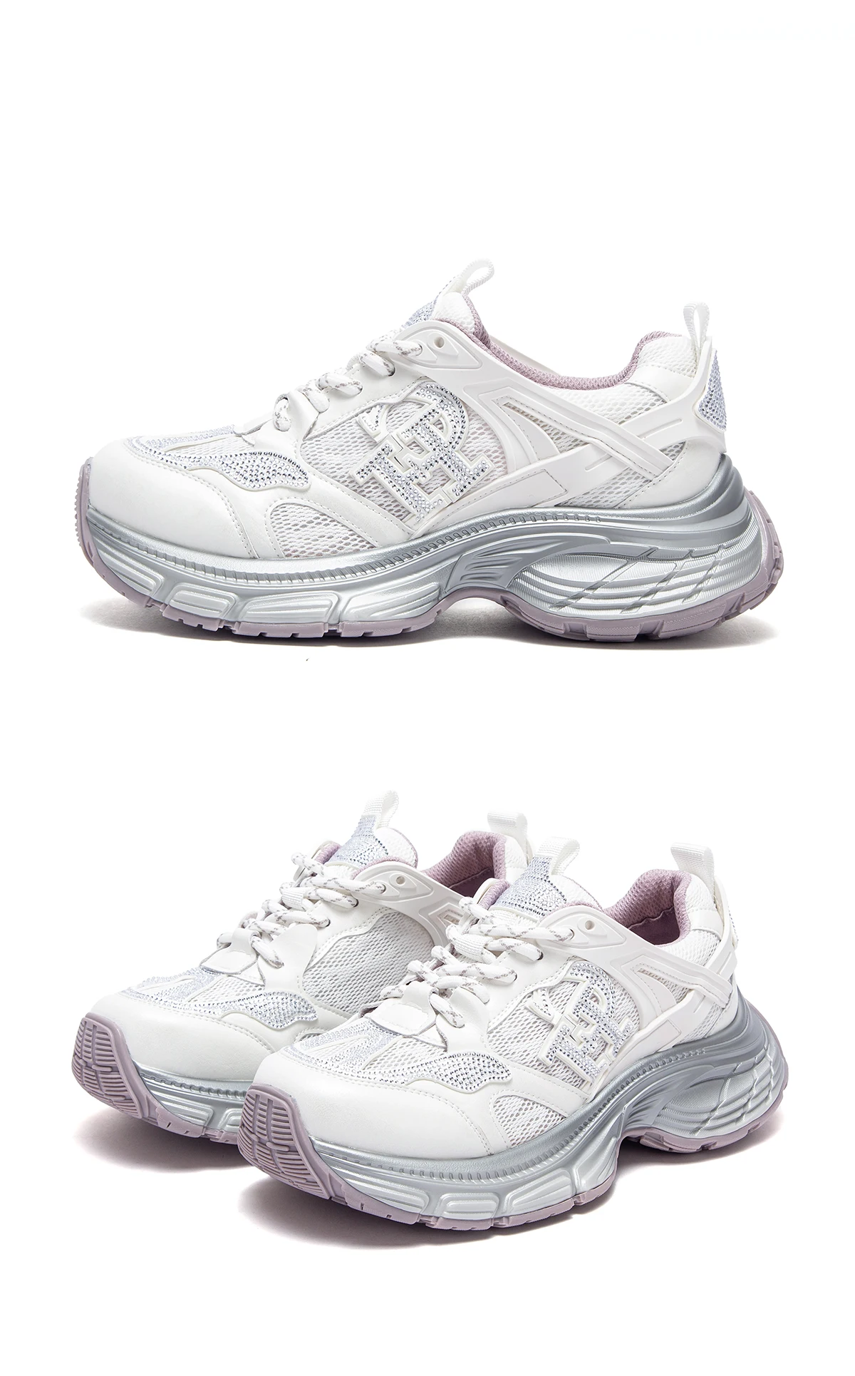 Women's Walking Shoes 2026 New Silver Lace Mesh Shoes Simple and Comfortable Outdoor