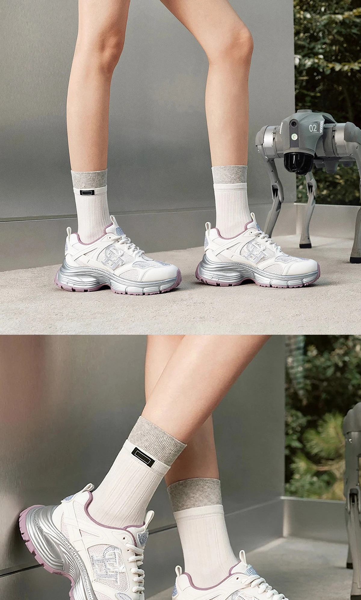Women's Walking Shoes 2026 New Silver Lace Mesh Shoes Simple and Comfortable Outdoor