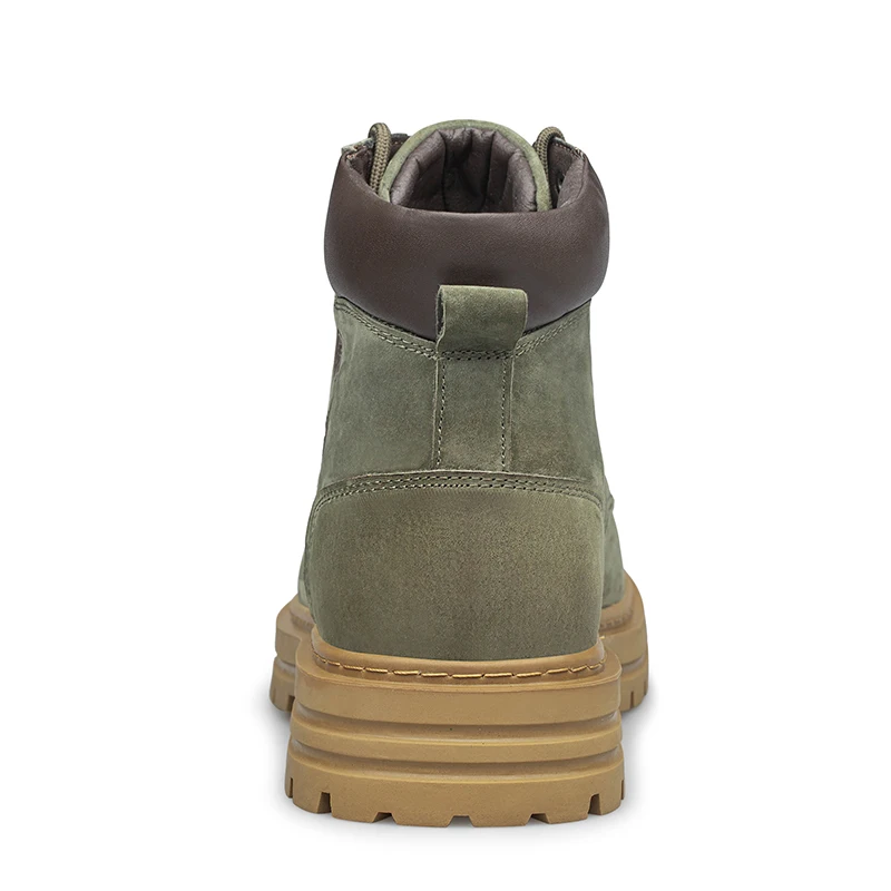 Men's High‑Top Combat Boots Retro Suede Work Ankle Boots Lace‑Up Thick Sole Non‑Slip Casual Outdoor Hiking Booties for Men