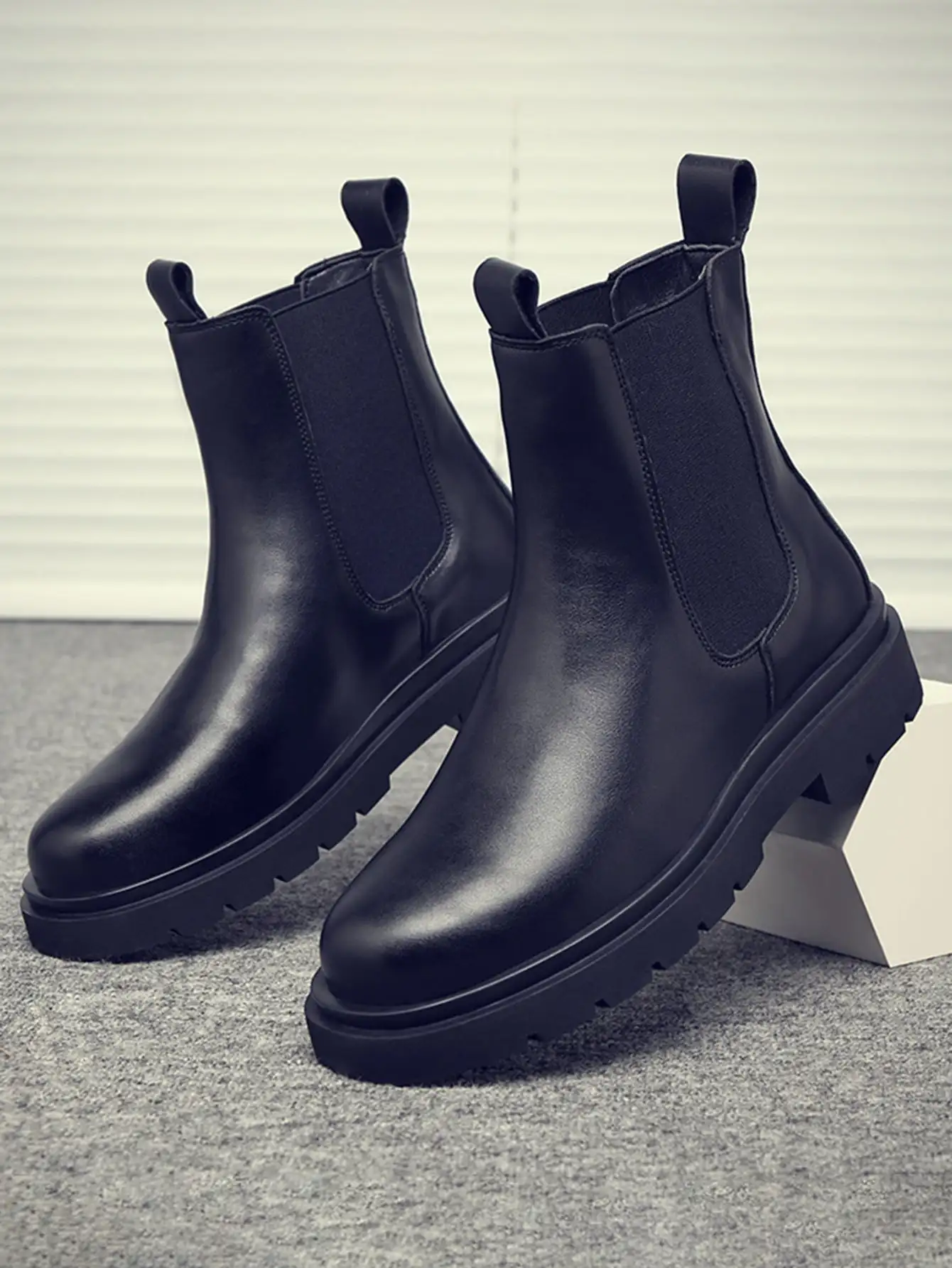 Men's Double Elastic Chelsea Boots