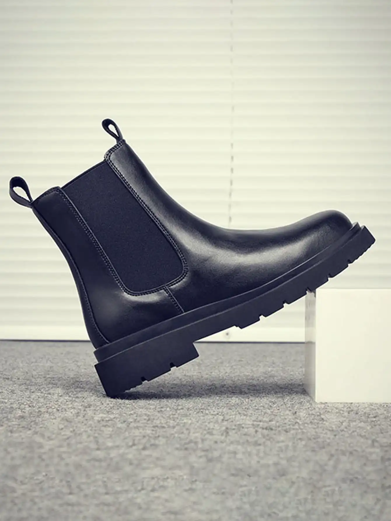 Men's Double Elastic Chelsea Boots