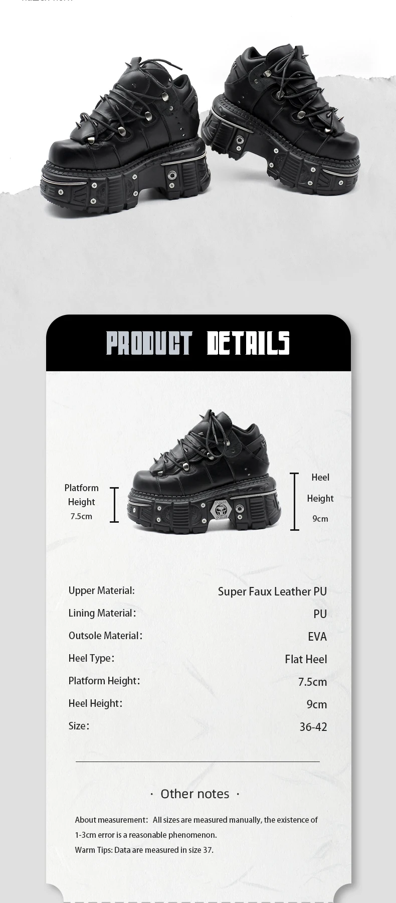 Gothic Ankle Rock Boots 2026 Woman Metal Decor Platform Sneakers New Punk Style Women Shoes Lace-up Shoes