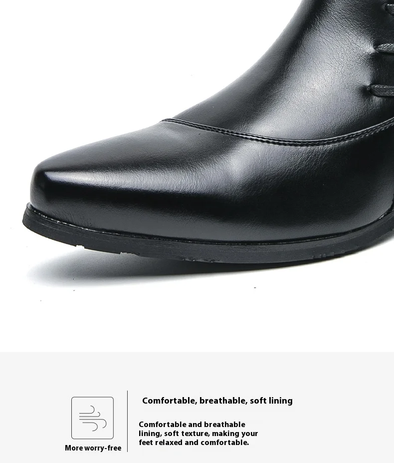 British Retro Riding Boots for Men Chelsea High-Top Leather Shoes for Men Trendy Suit Leather Boots for Men British Knight Boots