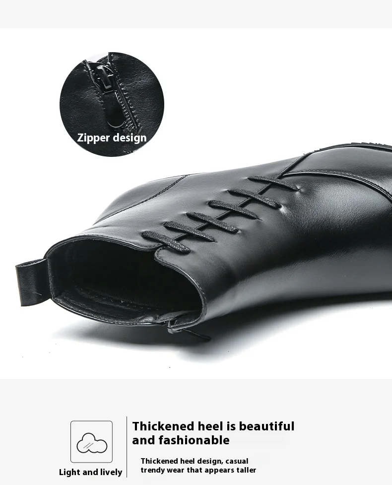 British Retro Riding Boots for Men Chelsea High-Top Leather Shoes for Men Trendy Suit Leather Boots for Men British Knight Boots