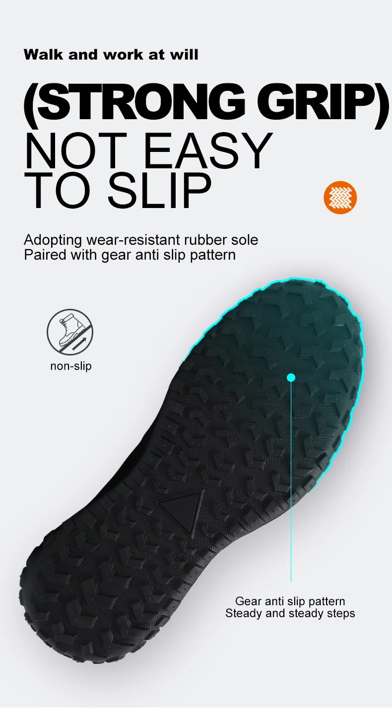 Dian Sen Men's Steel-Toed Safety Shoes With Anti-smash , Anti-Puncture And Anti-Slip Soles, Fashionable Industrial Work Shoes