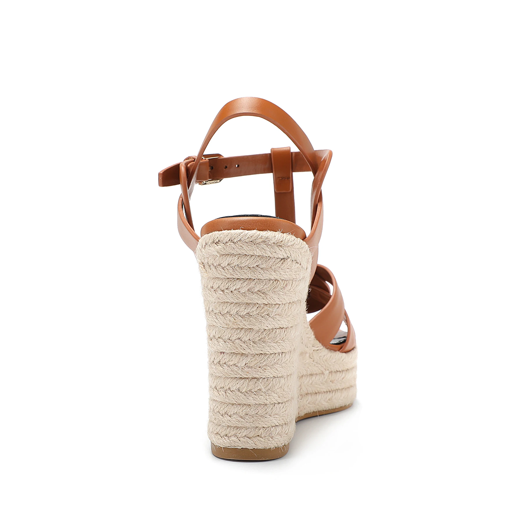 Summer Women's High Heels Roman Sandals Elegant Women's Slope Heels Thick Bottom Leather Women's Shoes Party Wedding Size 43