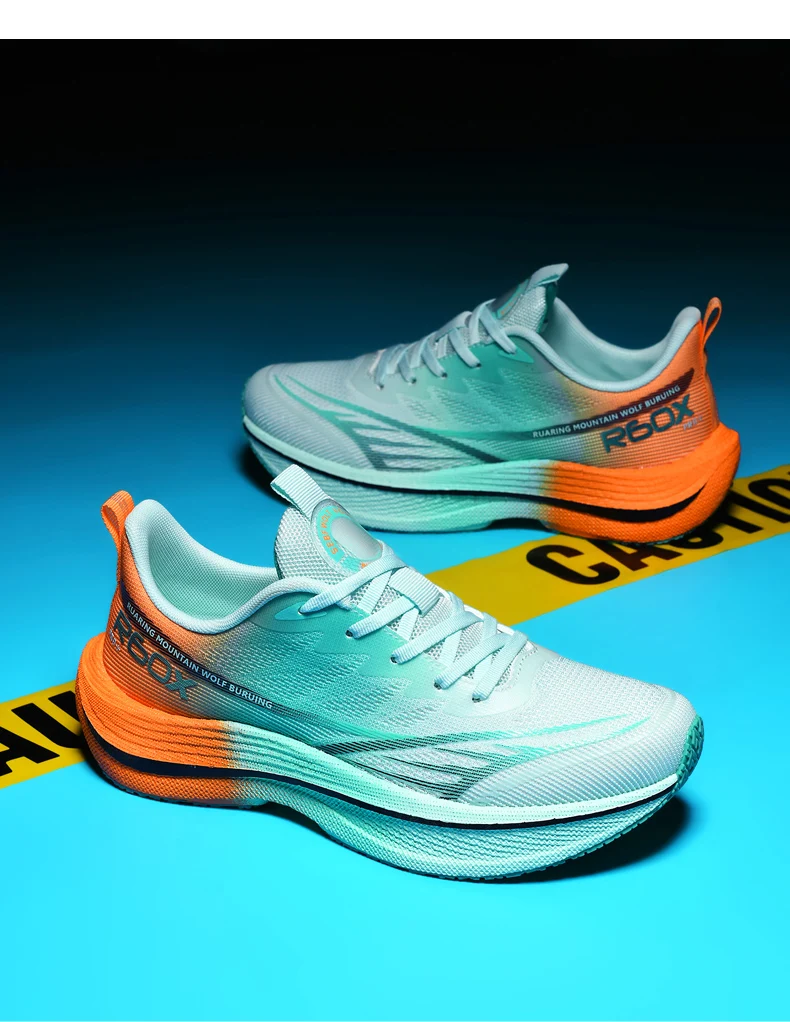 Popcorn Sneakers, Ultra-Light Carbon Plate Breathable Running Shoes, Racing Student Shock-Absorbing Soft-Soled Men's New Running Shoes, Large Size Shoes