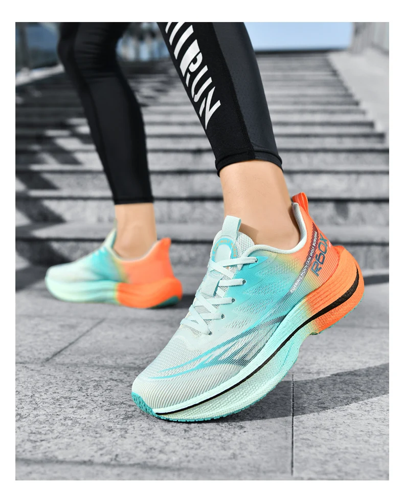 Popcorn Sneakers, Ultra-Light Carbon Plate Breathable Running Shoes, Racing Student Shock-Absorbing Soft-Soled Men's New Running Shoes, Large Size Shoes