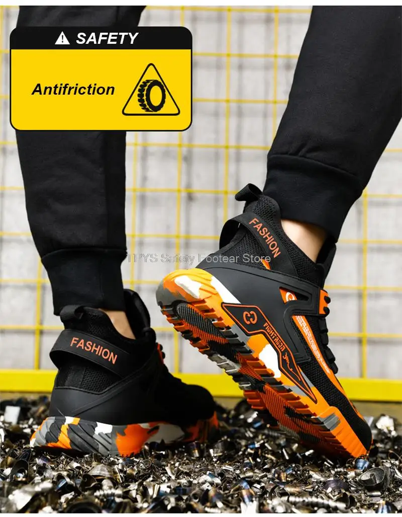 High Top Safety Shoes Men Steel Toe Work Shoes Men Anti-Puncture Safety Shoes Woman Work Safety Boots Man Indestructible Shoes