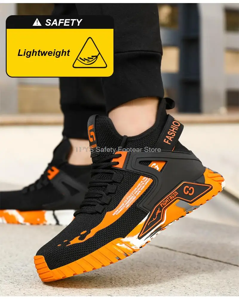 High Top Safety Shoes Men Steel Toe Work Shoes Men Anti-Puncture Safety Shoes Woman Work Safety Boots Man Indestructible Shoes
