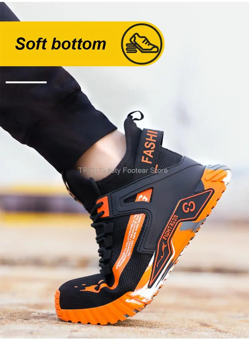 High Top Safety Shoes Men Steel Toe Work Shoes Men Anti-Puncture Safety Shoes Woman Work Safety Boots Man Indestructible Shoes