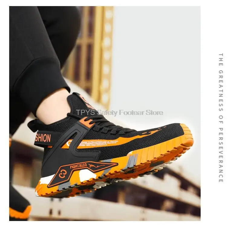 High Top Safety Shoes Men Steel Toe Work Shoes Men Anti-Puncture Safety Shoes Woman Work Safety Boots Man Indestructible Shoes