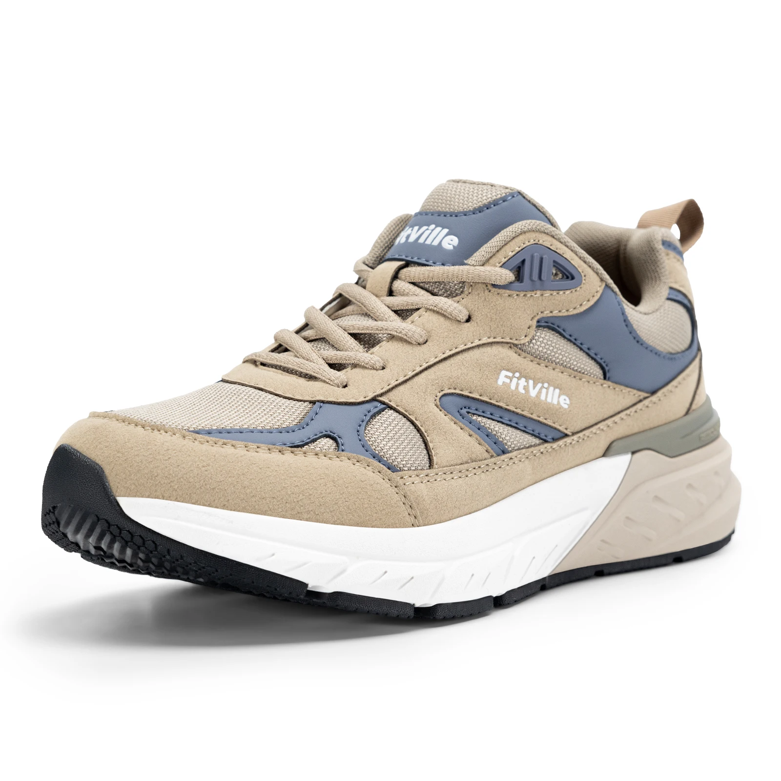 Fitville Walking Shoes Extra Wide Casual Men's Sneakers With Arch Support Sports Shoes for Men for Relief Plantar Fasciitis