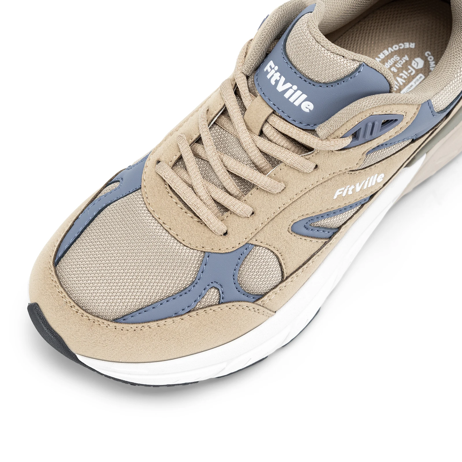 Fitville Walking Shoes Extra Wide Casual Men's Sneakers With Arch Support Sports Shoes for Men for Relief Plantar Fasciitis