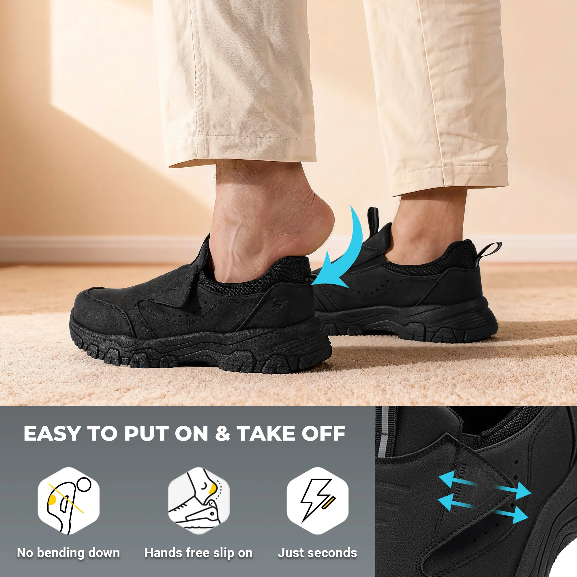 Fittington New Fashion Outdoor Men‘s Shoes Walking Shoes Wear Resisting Casual Sneakers Trekking Easy  to  Wear Footwear