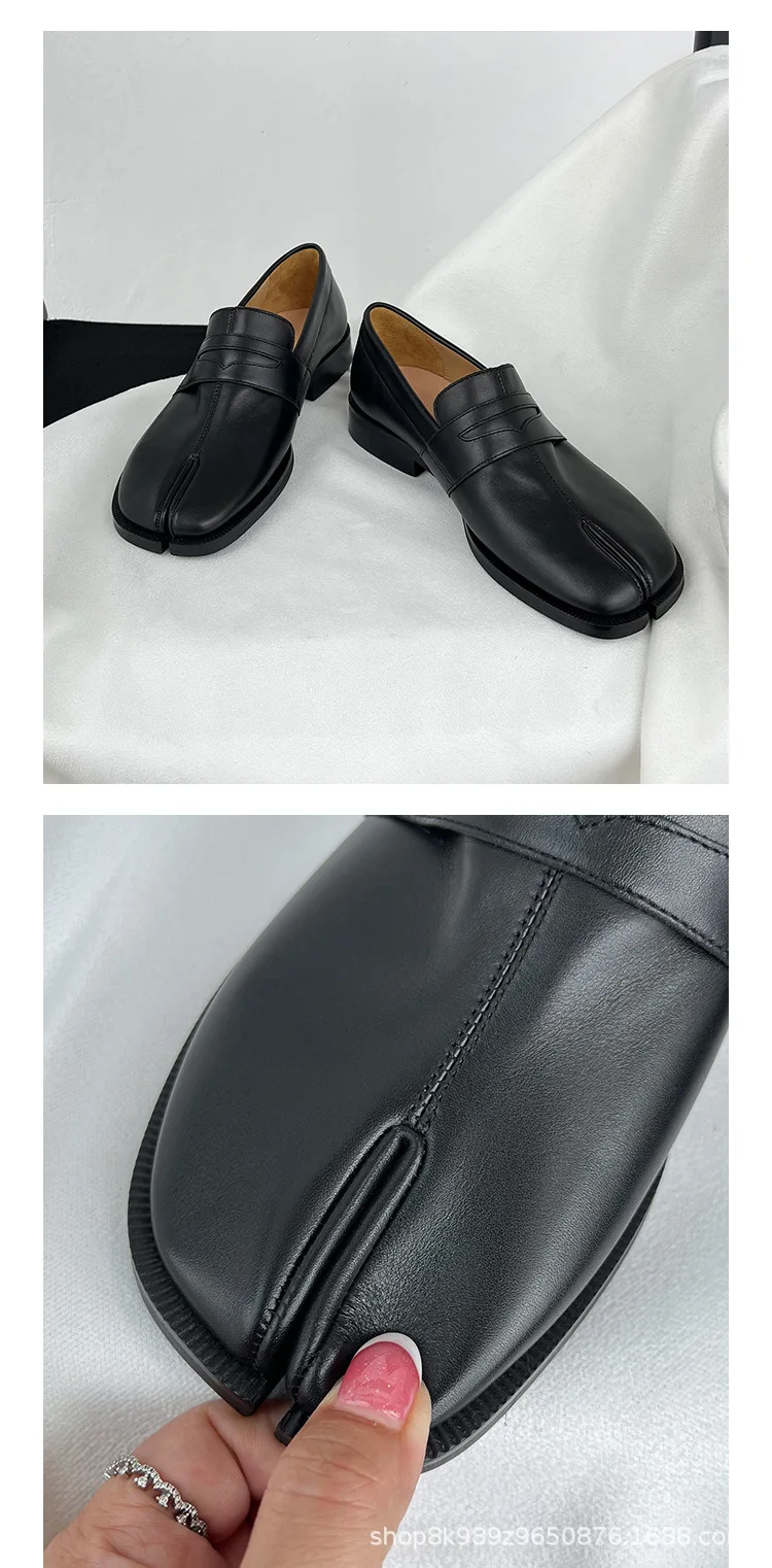 Tabi Loafers Men and Women Split Toe Thick Sole Casual Patent Leather Tabbi Black slip on Flats Chunky platform Mocassin shoes