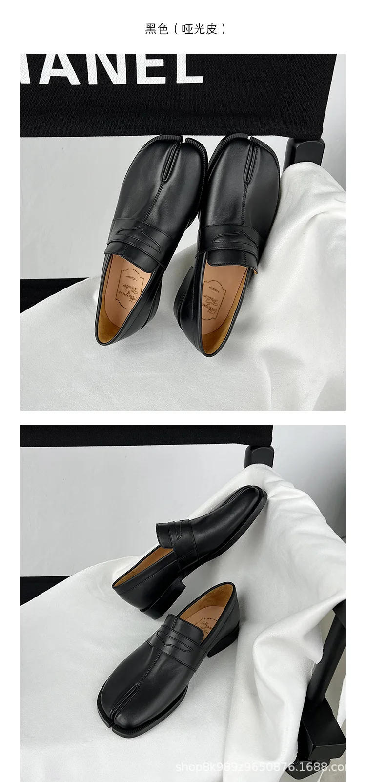 Tabi Loafers Men and Women Split Toe Thick Sole Casual Patent Leather Tabbi Black slip on Flats Chunky platform Mocassin shoes