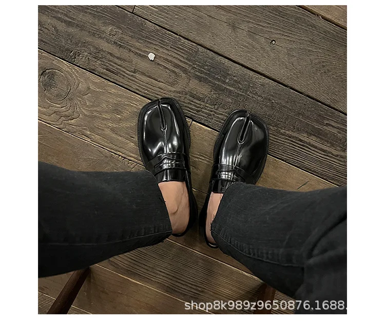 Tabi Loafers Men and Women Split Toe Thick Sole Casual Patent Leather Tabbi Black slip on Flats Chunky platform Mocassin shoes