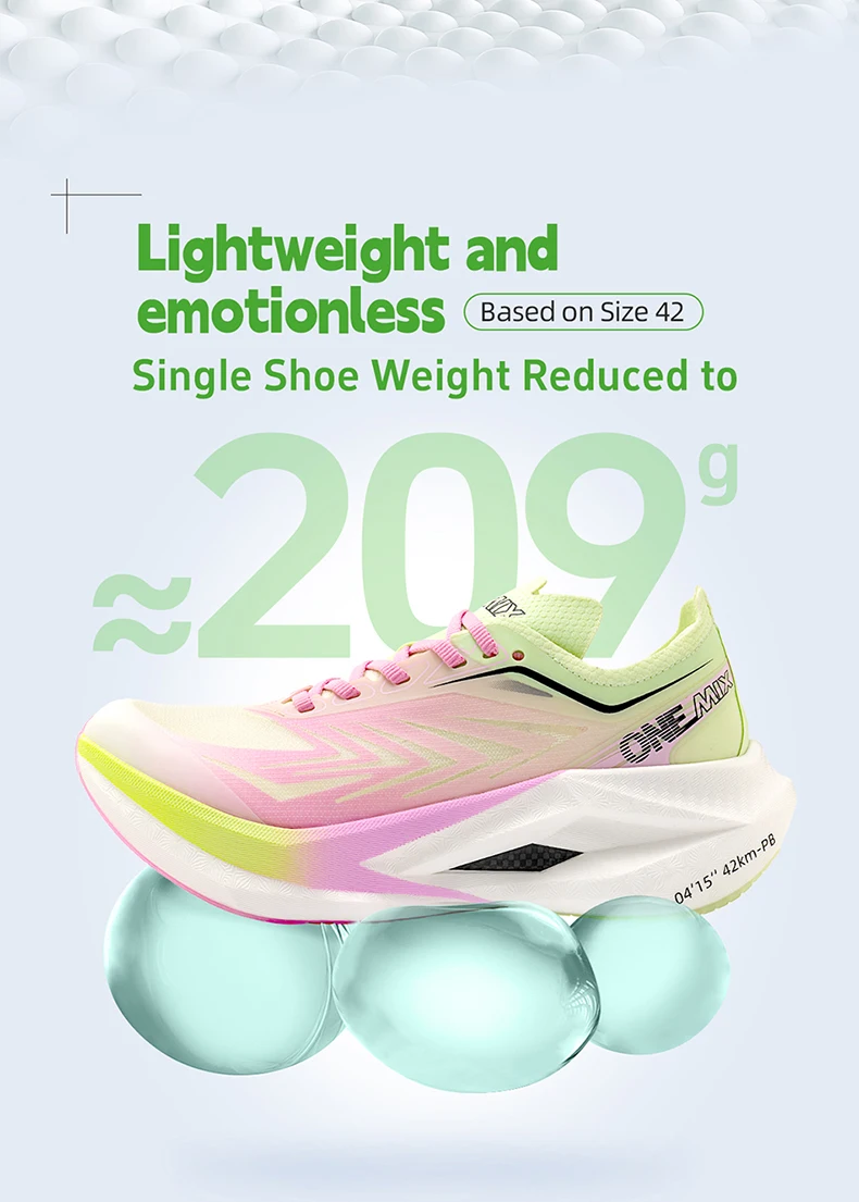 ONEMIX Running Shoes Men Women Sneakers Full Palm Carbon Board Professional Shock Absorbing Breathable Elastic Sports Shoe