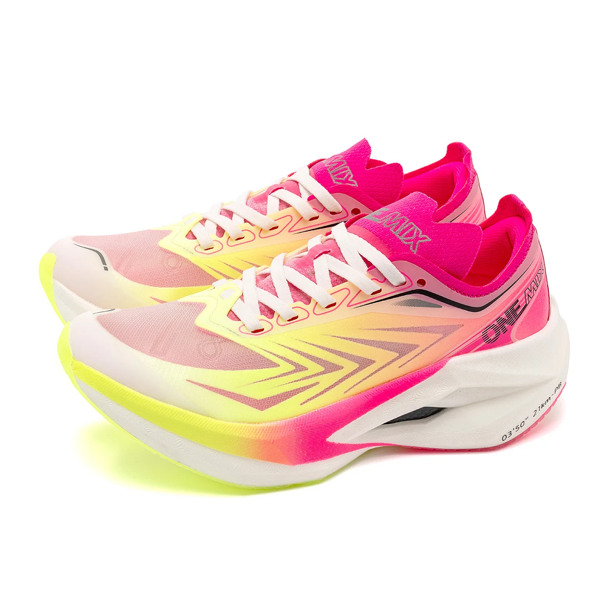 ONEMIX Running Shoes Men Women Sneakers Full Palm Carbon Board Professional Shock Absorbing Breathable Elastic Sports Shoe