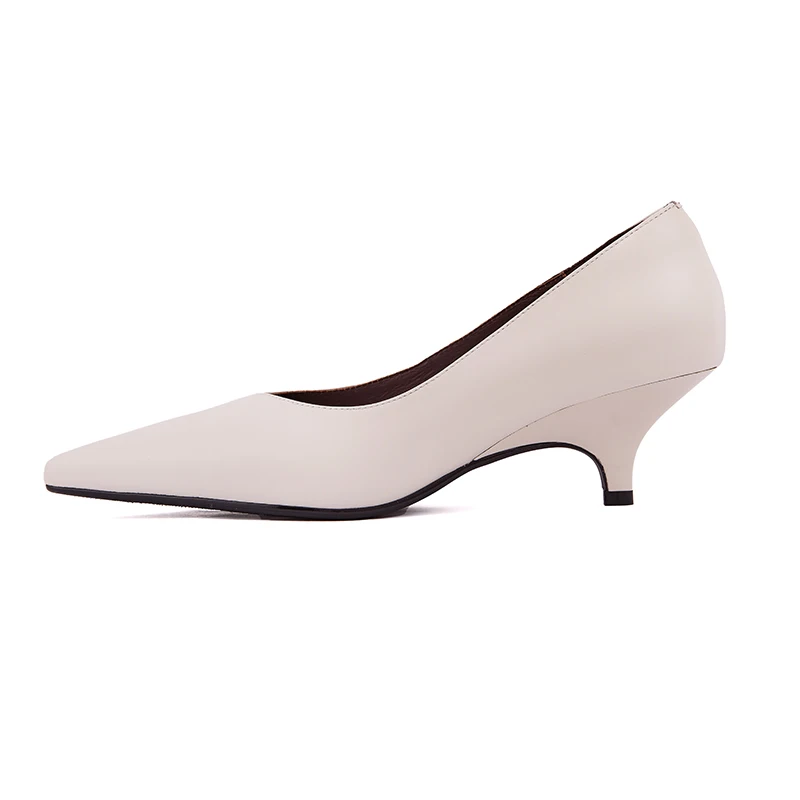 SmallHut New Trend 2026 Genuine Cow Leather Women Pumps Sexy Lady Beige Black Party Shoes Fashion Womens Pointed Toe High Heels