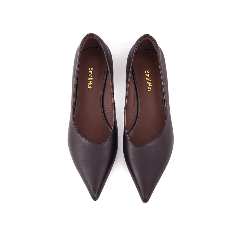 SmallHut New Trend 2026 Genuine Cow Leather Women Pumps Sexy Lady Beige Black Party Shoes Fashion Womens Pointed Toe High Heels
