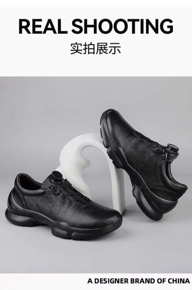 VIPOL Retro all-leather men's casual cowhide shoes, black sports shoes, top layer cowhide casual leather shoes