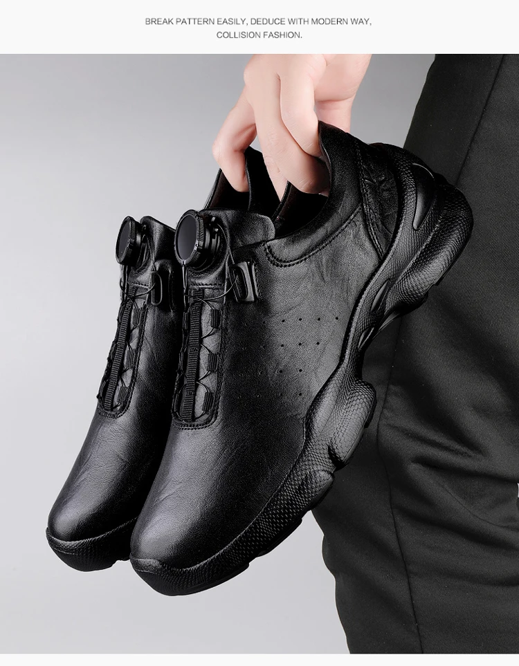 VIPOL Retro all-leather men's casual cowhide shoes, black sports shoes, top layer cowhide casual leather shoes
