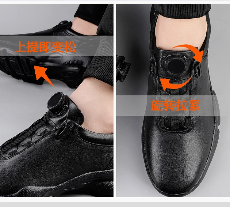 VIPOL Retro all-leather men's casual cowhide shoes, black sports shoes, top layer cowhide casual leather shoes