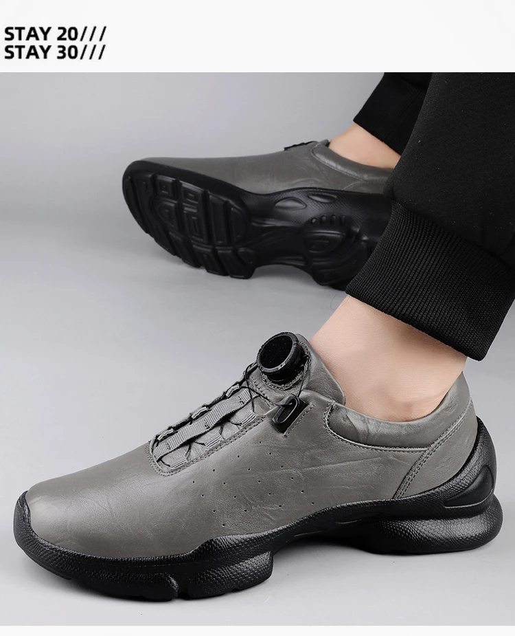 VIPOL Retro all-leather men's casual cowhide shoes, black sports shoes, top layer cowhide casual leather shoes