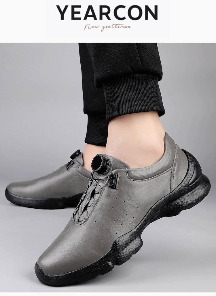 VIPOL Retro all-leather men's casual cowhide shoes, black sports shoes, top layer cowhide casual leather shoes