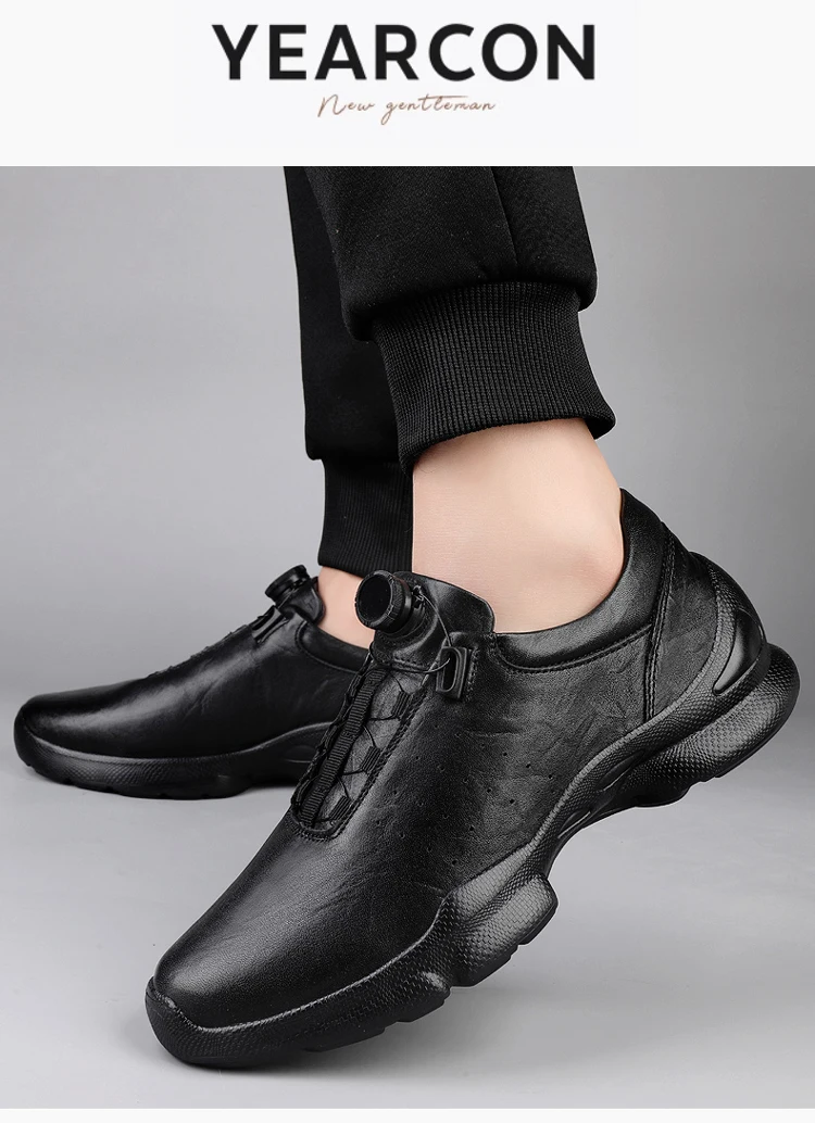 VIPOL Retro all-leather men's casual cowhide shoes, black sports shoes, top layer cowhide casual leather shoes