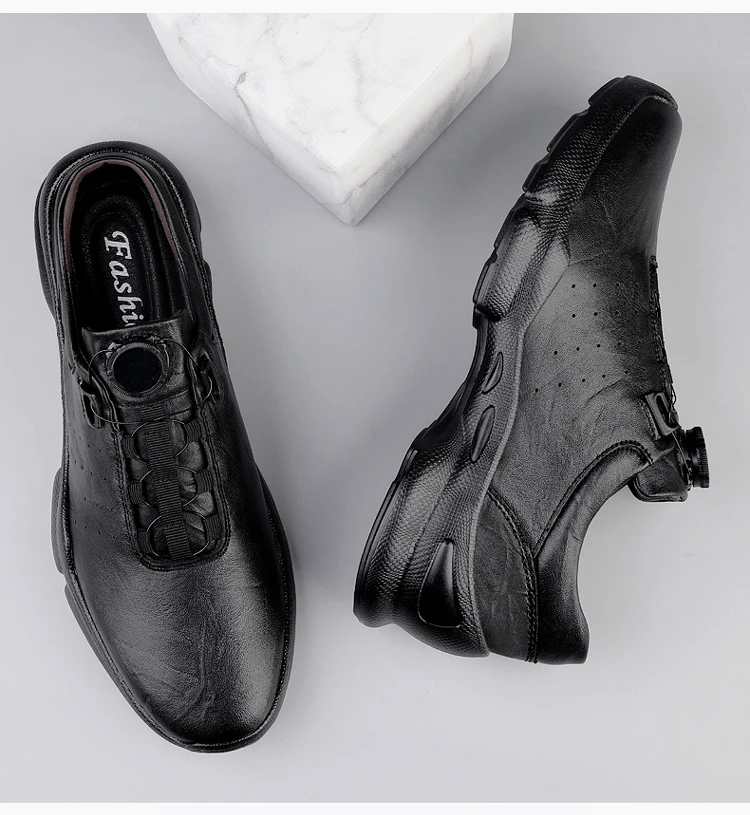 VIPOL Retro all-leather men's casual cowhide shoes, black sports shoes, top layer cowhide casual leather shoes