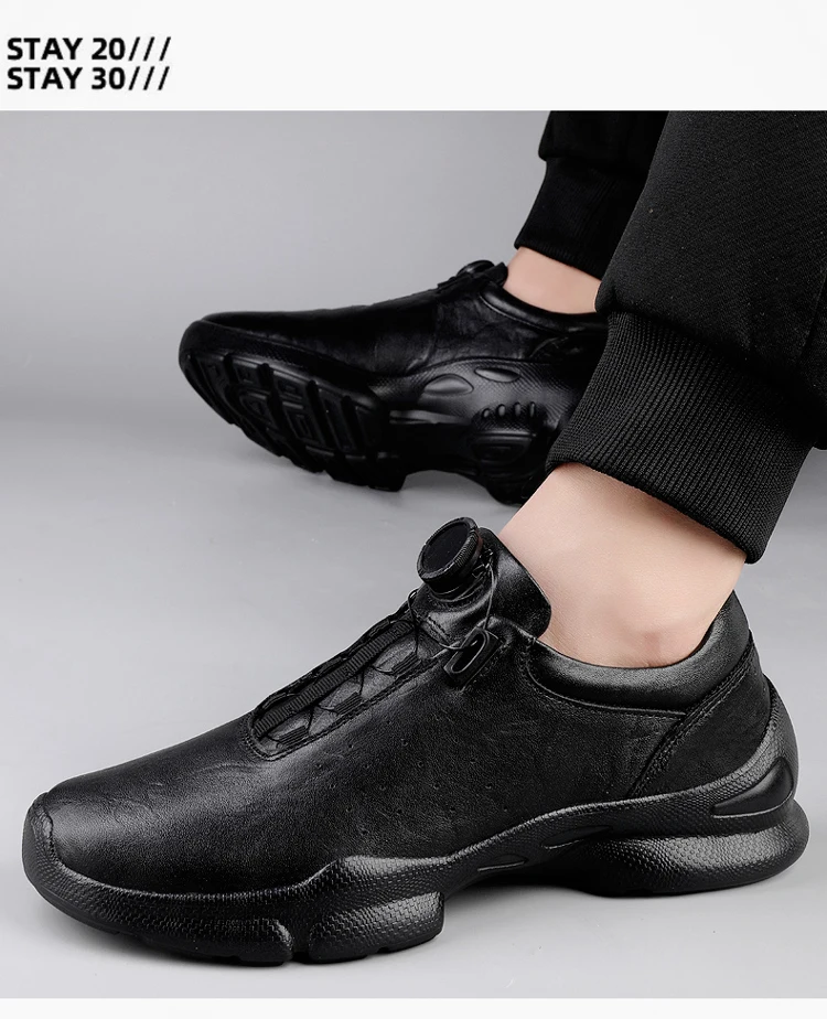 VIPOL Retro all-leather men's casual cowhide shoes, black sports shoes, top layer cowhide casual leather shoes