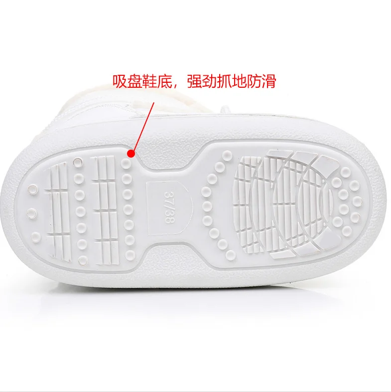 Pink New Winter Fluffy Women's Snow Boots Outdoor Faux Fur Cotton Boots Waterproof Middle Calf Platform Shoes Female Ski Boots