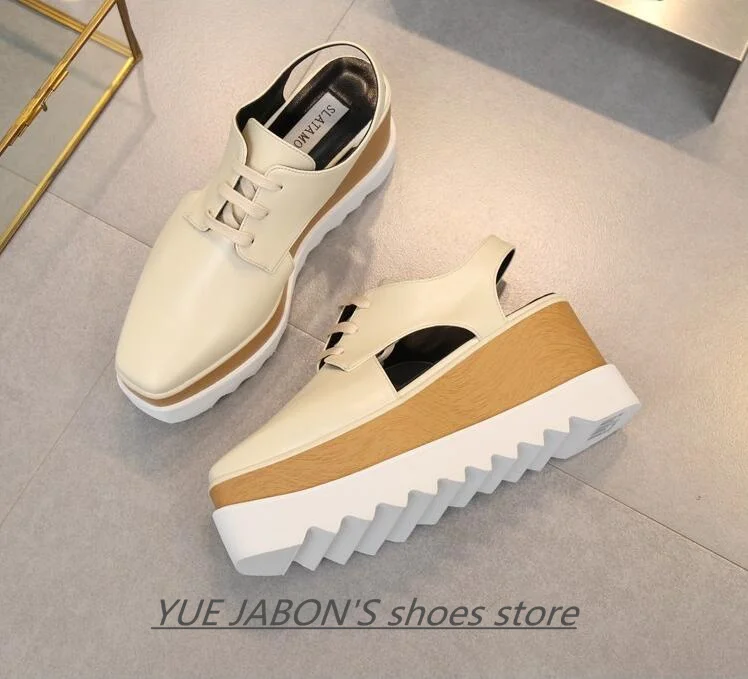 Women Casual Shoes Spring Lady Genuine Leather Casual Sneakers Running Sports Chunky Trainer Stars Breathable Platform Shoes