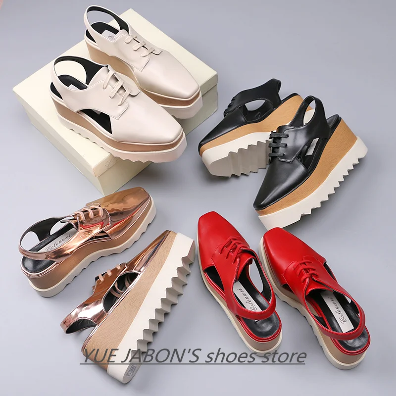 Women Casual Shoes Spring Lady Genuine Leather Casual Sneakers Running Sports Chunky Trainer Stars Breathable Platform Shoes