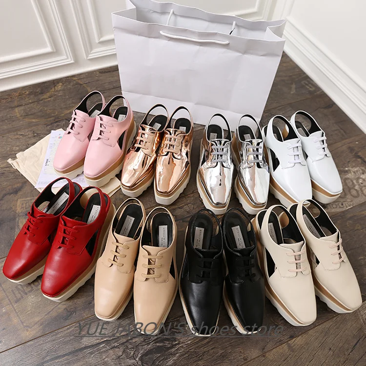 Women Casual Shoes Spring Lady Genuine Leather Casual Sneakers Running Sports Chunky Trainer Stars Breathable Platform Shoes