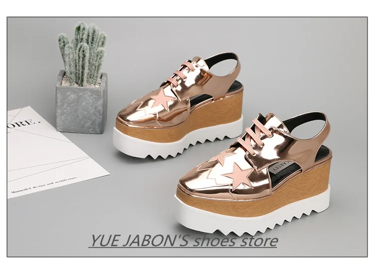 Women Casual Shoes Spring Lady Genuine Leather Casual Sneakers Running Sports Chunky Trainer Stars Breathable Platform Shoes