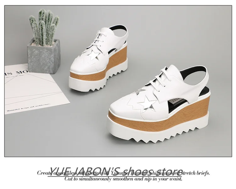 Women Casual Shoes Spring Lady Genuine Leather Casual Sneakers Running Sports Chunky Trainer Stars Breathable Platform Shoes
