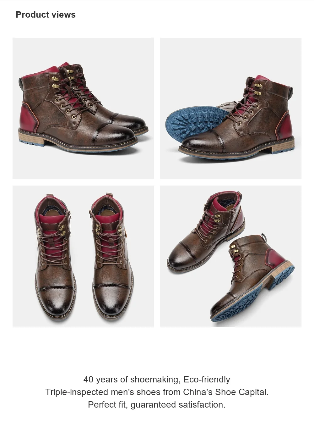 Men Boots Casual Brand Retro 2026 Fashion Comfortable Boots Leather