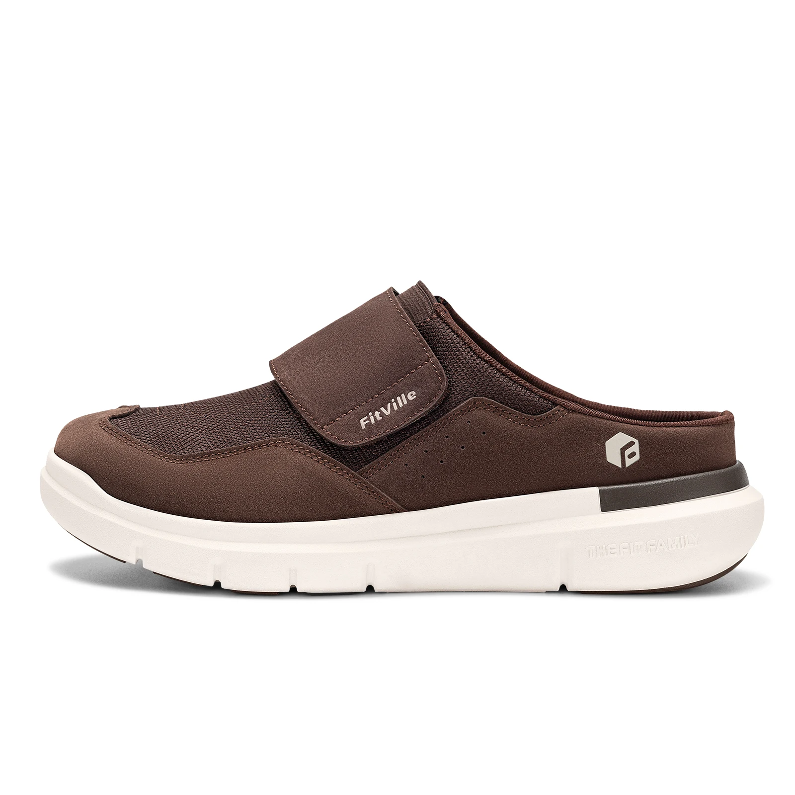 FitVille Men's Wide Fit Slippers with Arch Support Breathable Adjustable House Mules Orthopedic Indoor Walking Shoes