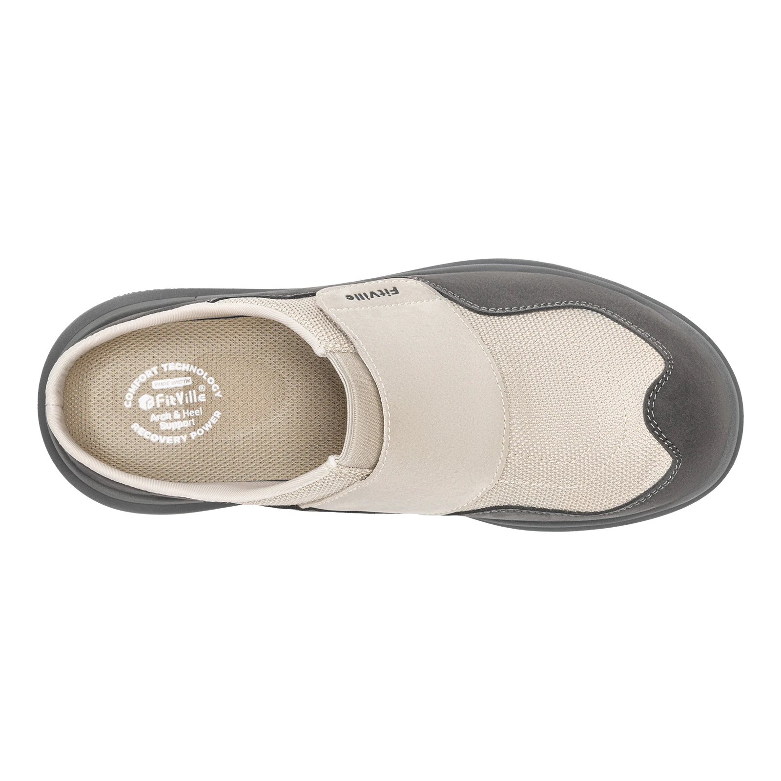 FitVille Men's Wide Fit Slippers with Arch Support Breathable Adjustable House Mules Orthopedic Indoor Walking Shoes