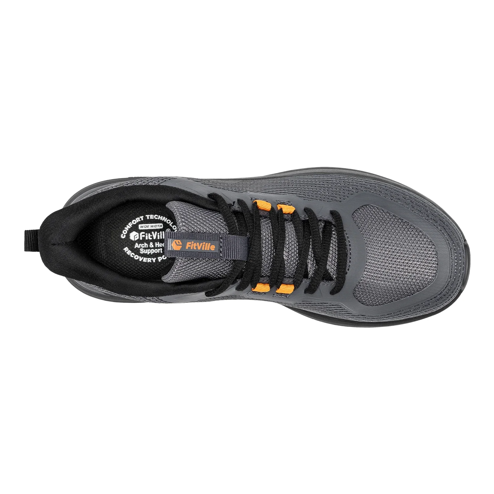 Fitville Men'S Walking Shoes Thick Soled Slip On Shoe Height Increasing Breathable Sneakers Wide Comfortable Outside&Work Shoe