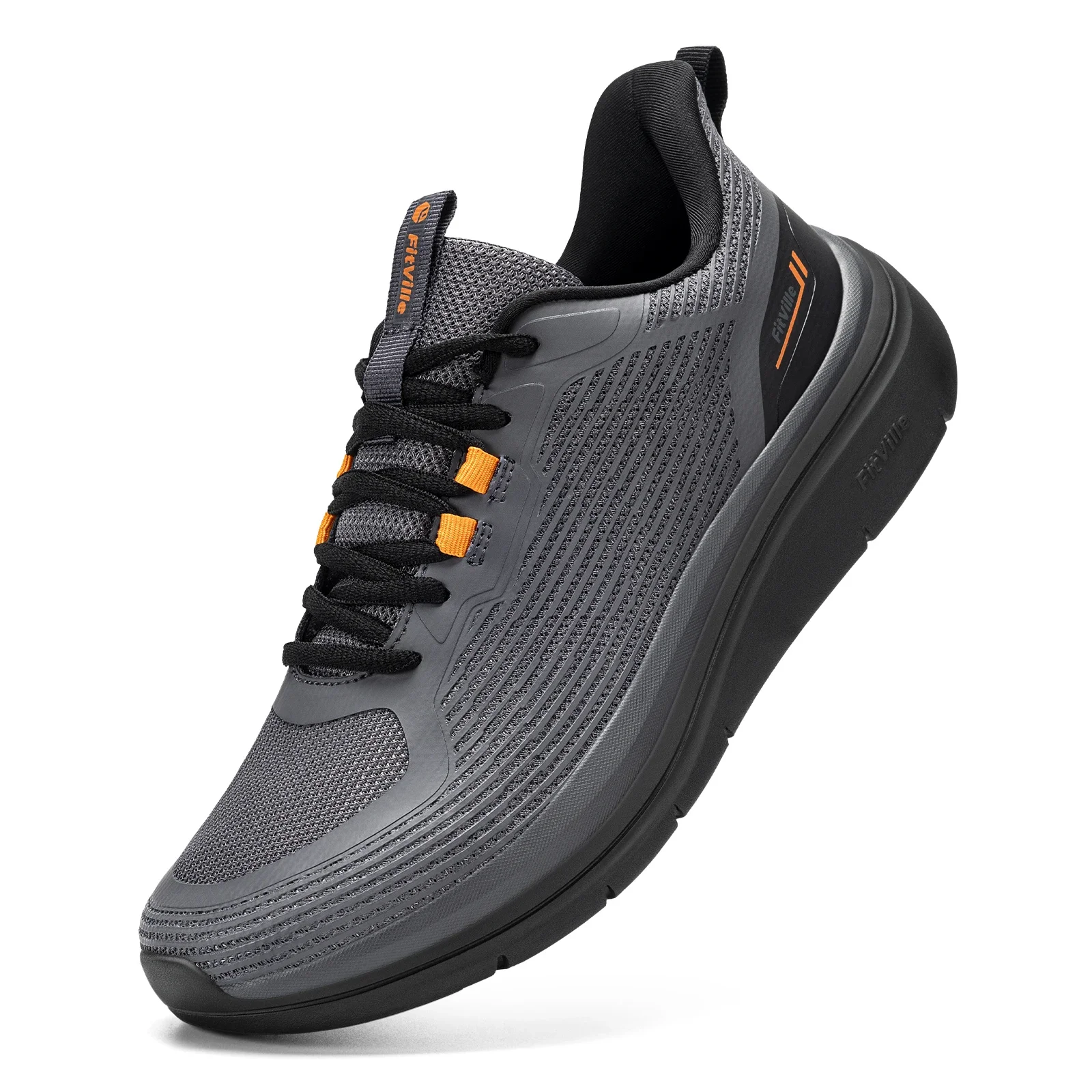 Fitville Men'S Walking Shoes Thick Soled Slip On Shoe Height Increasing Breathable Sneakers Wide Comfortable Outside&Work Shoe