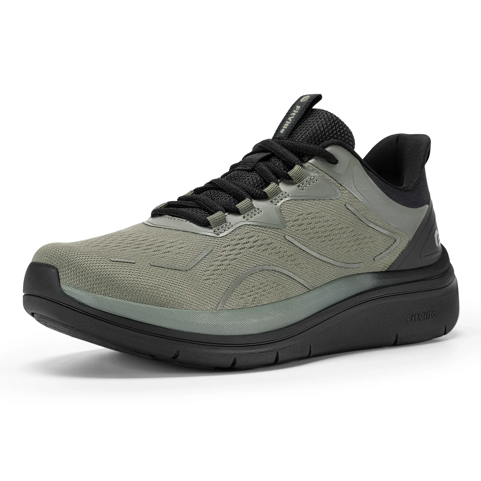 Fitville Men'S Walking Shoes Thick Soled Slip On Shoe Height Increasing Breathable Sneakers Wide Comfortable Outside&Work Shoe