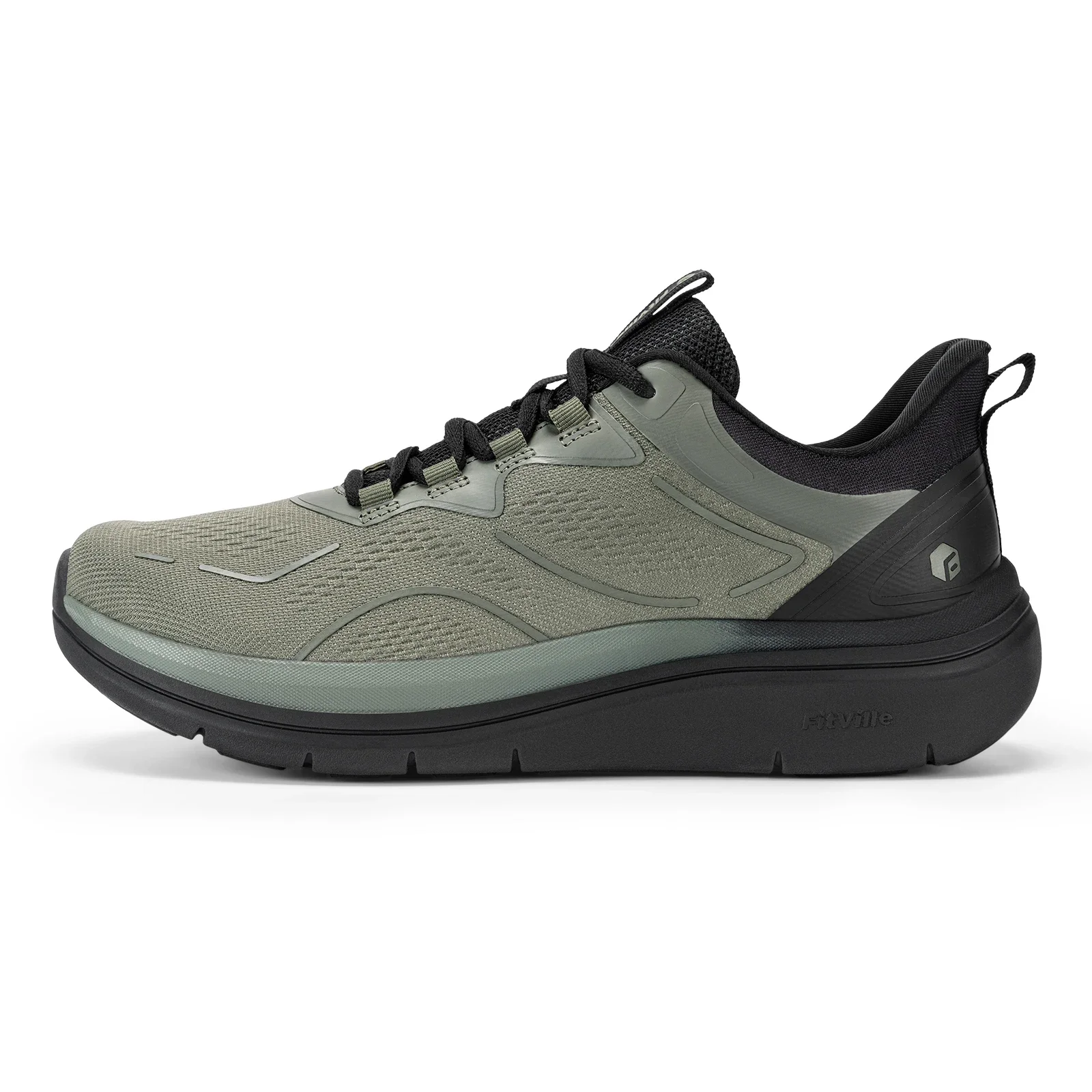 Fitville Men'S Walking Shoes Thick Soled Slip On Shoe Height Increasing Breathable Sneakers Wide Comfortable Outside&Work Shoe