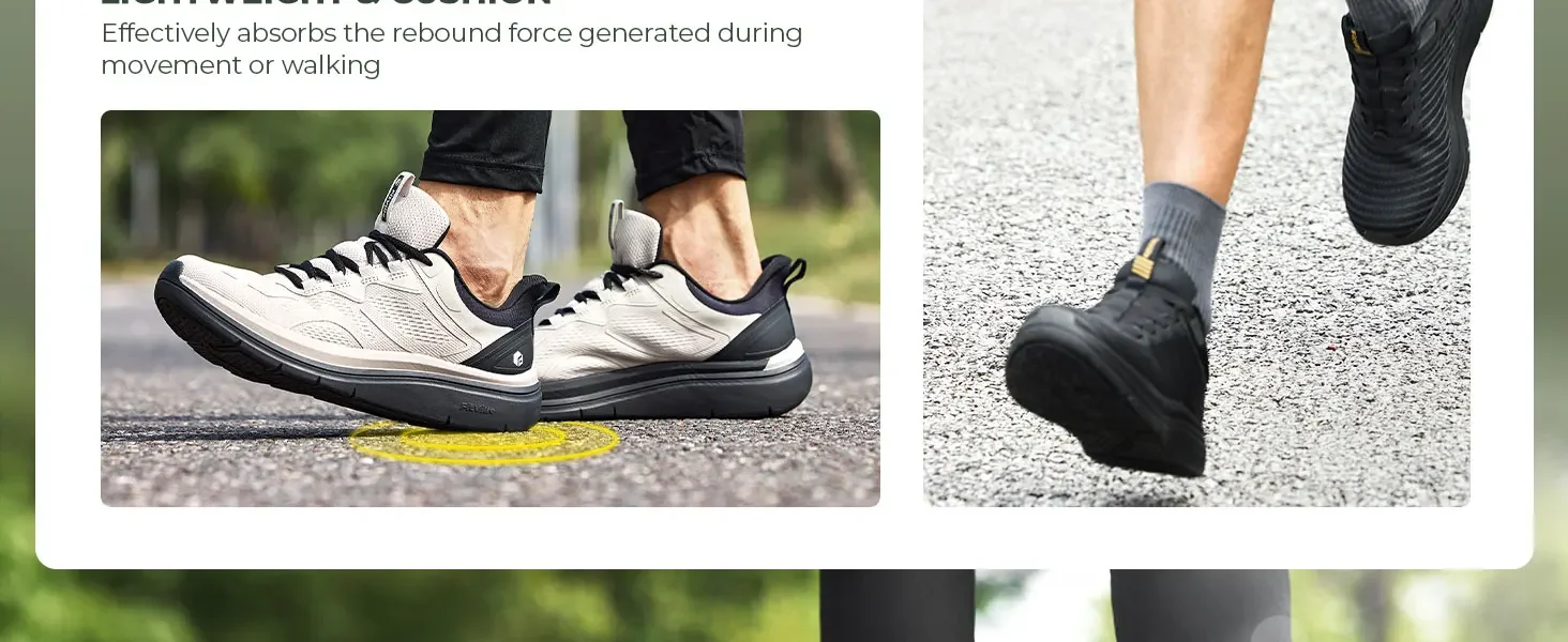 Fitville Men'S Walking Shoes Thick Soled Slip On Shoe Height Increasing Breathable Sneakers Wide Comfortable Outside&Work Shoe