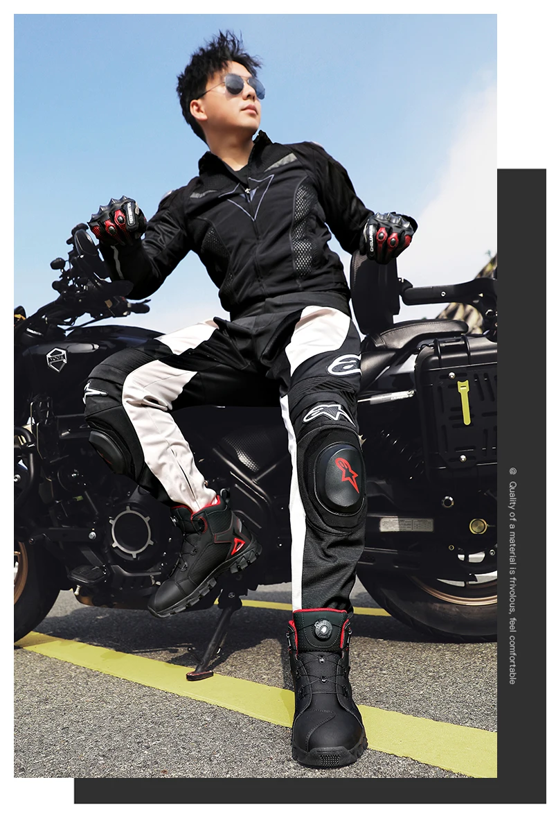 Professional Men's Motorcycle Boots Off-Road Racing Shoes Street Motorcycle Equipment Ultra-Fine Fiber Leather Boat